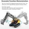 Simulation 3-in-1Multi-functional RC Construction Excavator 660 Degree Rotation Alloy Bucket Gripper Bit Imitate Sound RC Truck 4