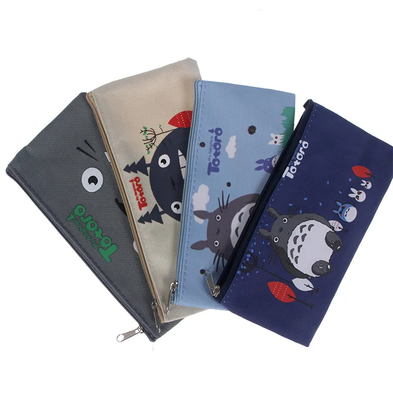 

Trendy Kawaii Totoro Pencil Case Multifunction Fabric Cosmetic Bags Zipper Pen Organizer Bag School Supplies Stationery Gift
