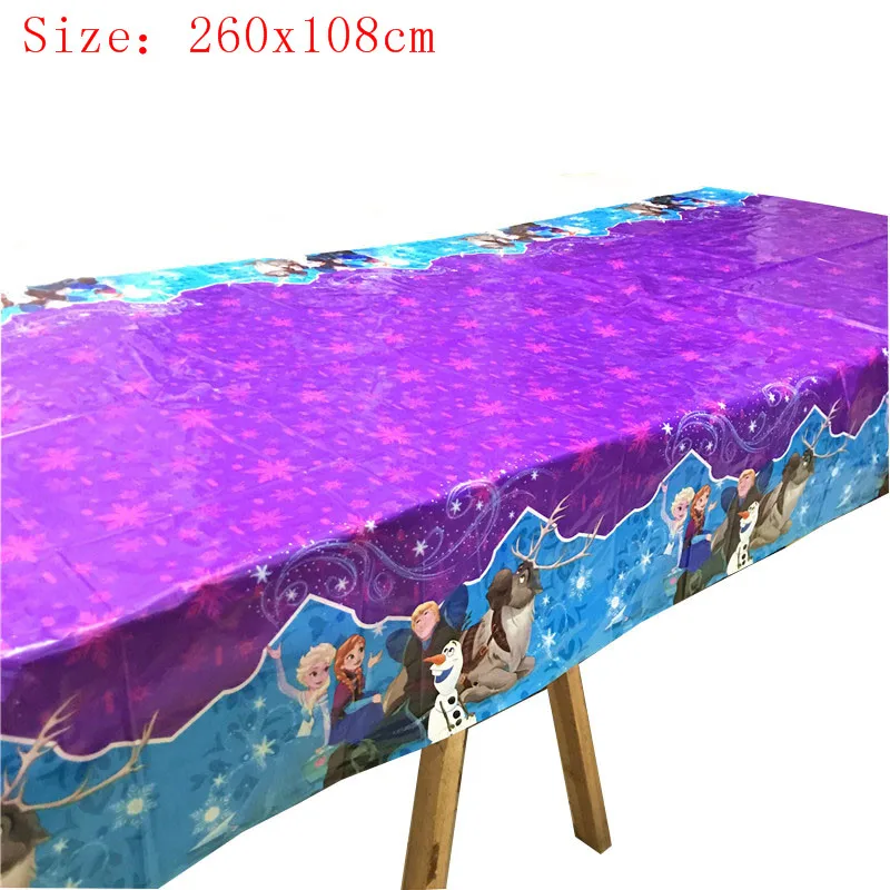 Tablecloth-1-1Pcs 1 шт. 260x108 см disney «Холодное сердце» 2 платья Эльзы и Анны с темой вечерние скатерть День рождения Декорации Дети пользу День рождения украшения - Цвет: Tablecloth-1-1Pcs