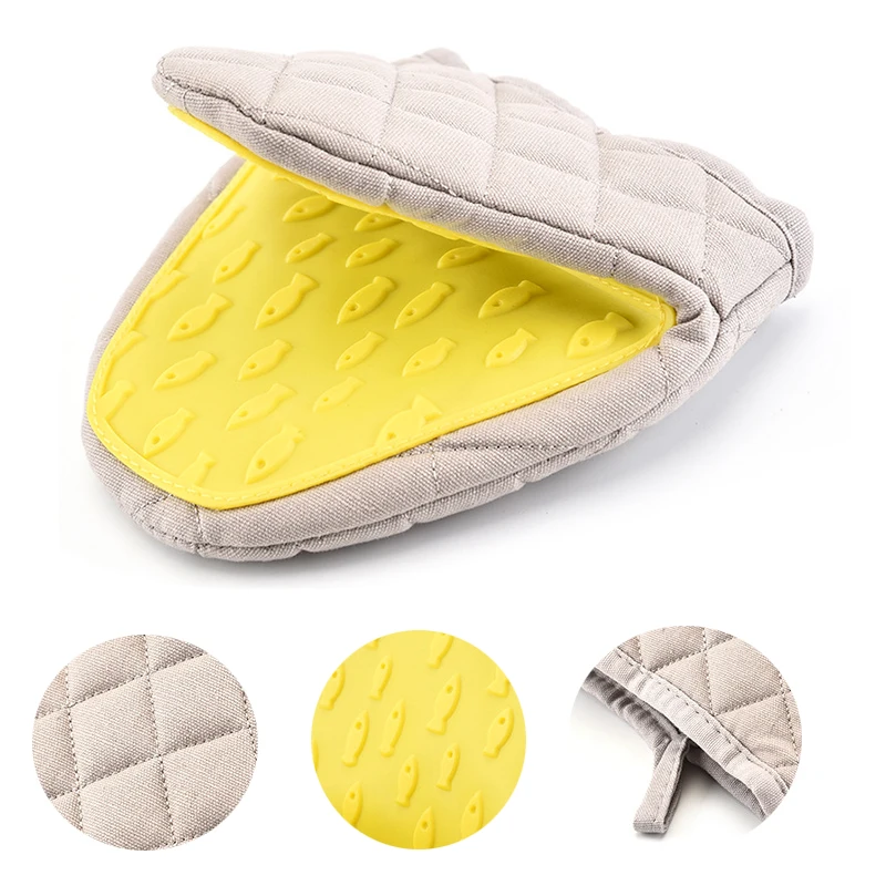 1PC Silicone Anti-scalding Oven Glove Baking Microwave Oven Insulation Hand Clip Silicone Mitts Slip-resistant Baking Gloves