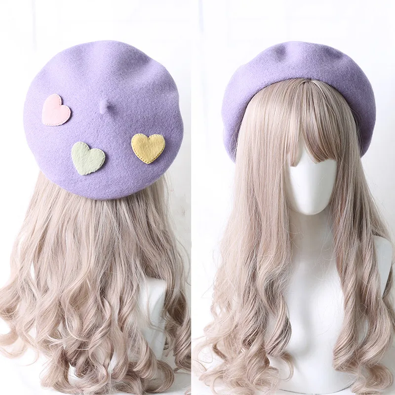 Girls Kawaii Beret Women Wool Felt Hat cowboy hats cowgirl hats cotton flat cap