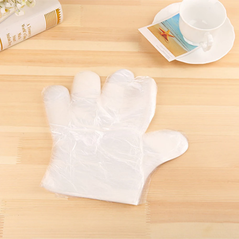 100 упаковок Пластиковые перчатки одноразовые перчатки пластиковые перчатки для мытья посуды одноразовые перчатки для красоты