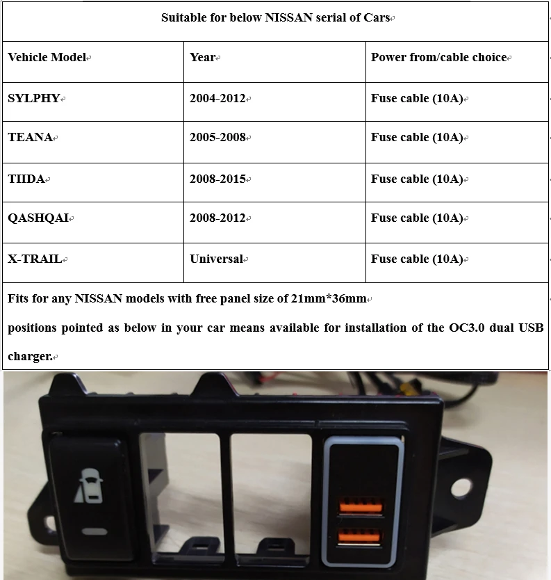 CHELINK 12 В QC3.0 Dual USB Автомобильное зарядное устройство с светодиодный вольтметр адаптер питания быстрая зарядка запас для Nissan