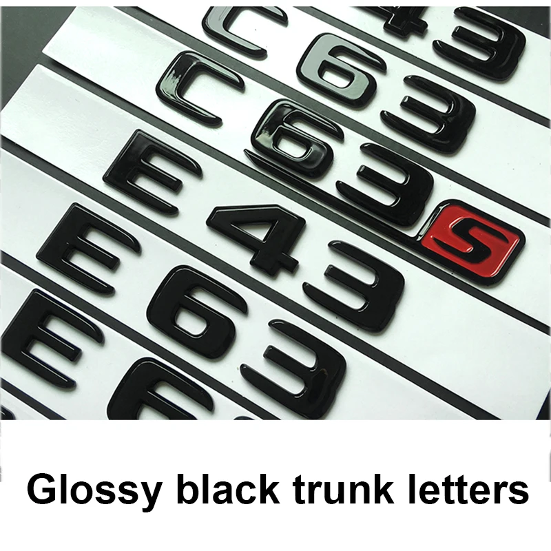 DIY Car Trunk Model Name Sticker Glossy Black Letter Number Emblem for Mercedes Benz A45 C43 C63 C63S E43 E63S S63 S65 GLA43 | Автомобили