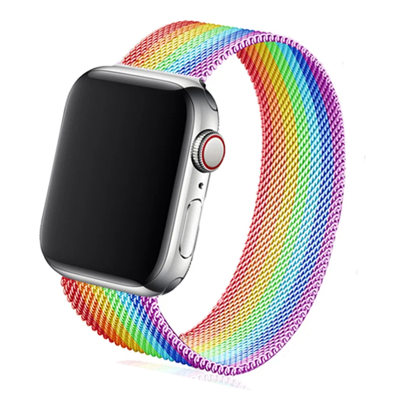 Cinturino Per Cinturino Apple Watch 40Mm 44Mm Correa Iwatch 38Mm 42Mm Bracciale In Acciaio Inossidabile Con Anello Magnetico Apple Watch Serie 3 4 5 S