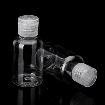 

10Pcs 50ml Clear PET Plastic Empty Bottles Travel Containers with Flip Cap Bottles for Makeup Remover Shampoo Lotions Body Soap