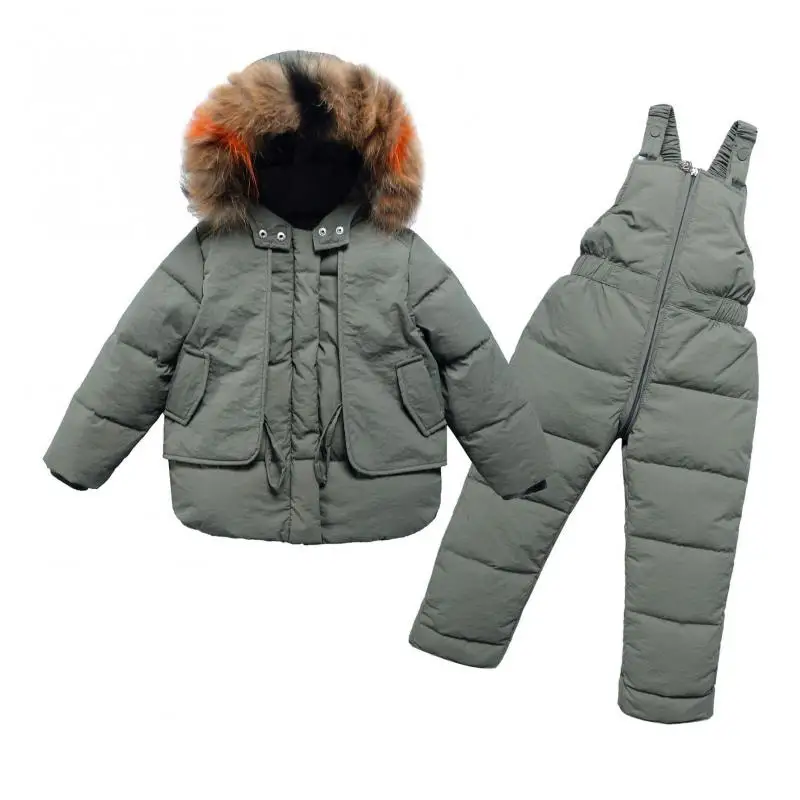 Children's Jacket Pants Wool Strap Pants Wool Collar Coat Wool