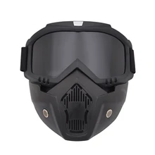 

Detachable Masks Tactical Airsoft Mask with Goggles Anti-fog Full Face Mask Helmet Paintball Mask Safety Protective