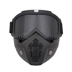 Detachable Masks Tactical Airsoft Mask with Goggles Anti-fog Full Face Mask Helmet Paintball Mask Safety Protective