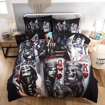 

New Poker Series bed set comforter bedding sets duvet cover set king Queen size Bedclothes Quilt Cover Pillow case Home Textiles