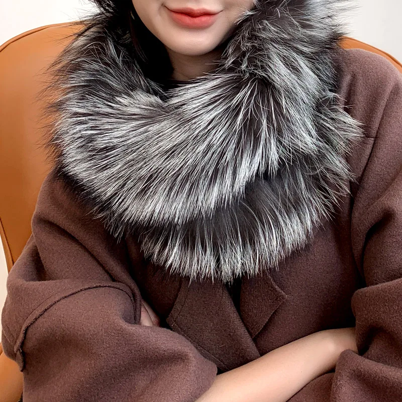Bufanda de redecilla de piel de zorro Real para mujer, bufandas redondas de piel auténtica, bufanda cálida para el cuello, oferta, invierno, 2018 - AliExpress Accesorios para la