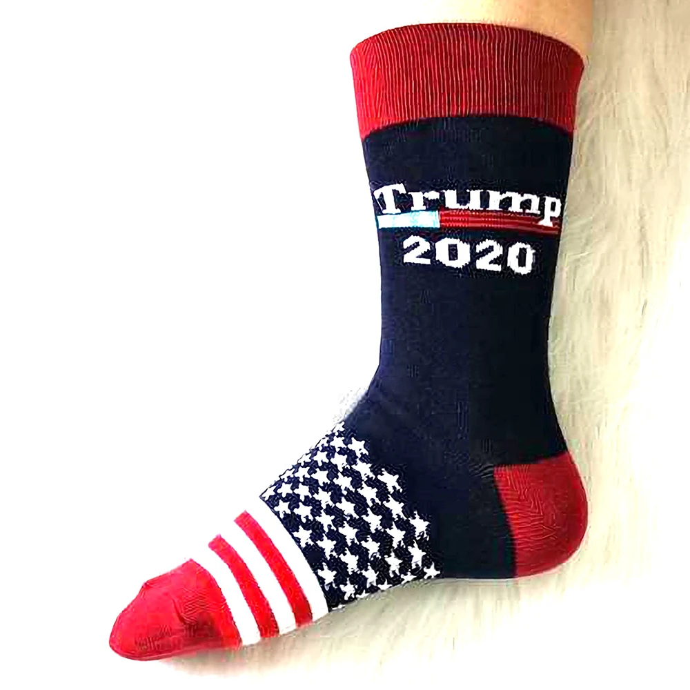 Новинка Trump флаг носки с дизайном «звёзды» в трубке носки для мужчин и женщин модные индивидуальные хлопковые теплые дикие тренды Популярные оптом