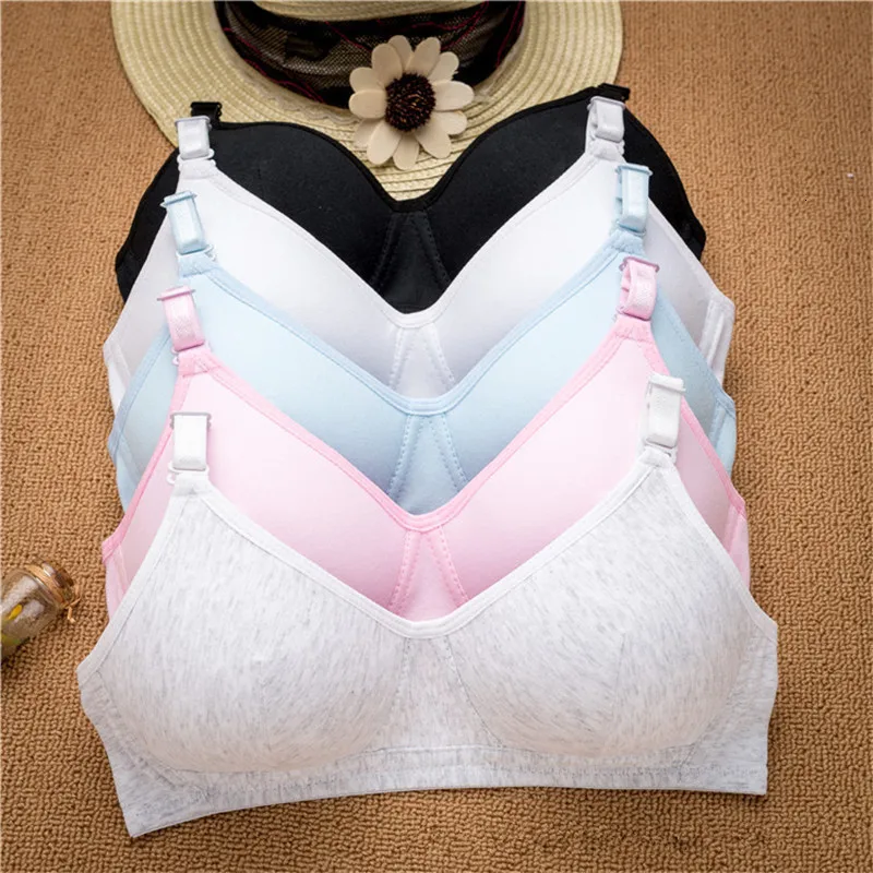 

Teen Girls Underwear Soft Padded Cotton Letter Print training Bra Set for Young Girls for Yoga Sports Running Free Size lingerie