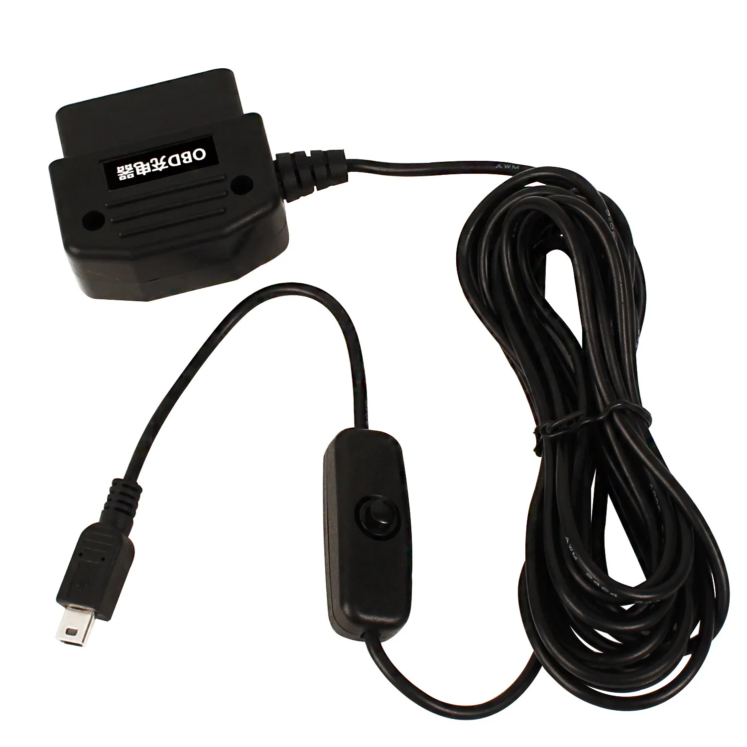 OBD Buck Line with Switch 12V24V Turn 5V Regulated 2A Tachograph Parking Surveillance Buck Line