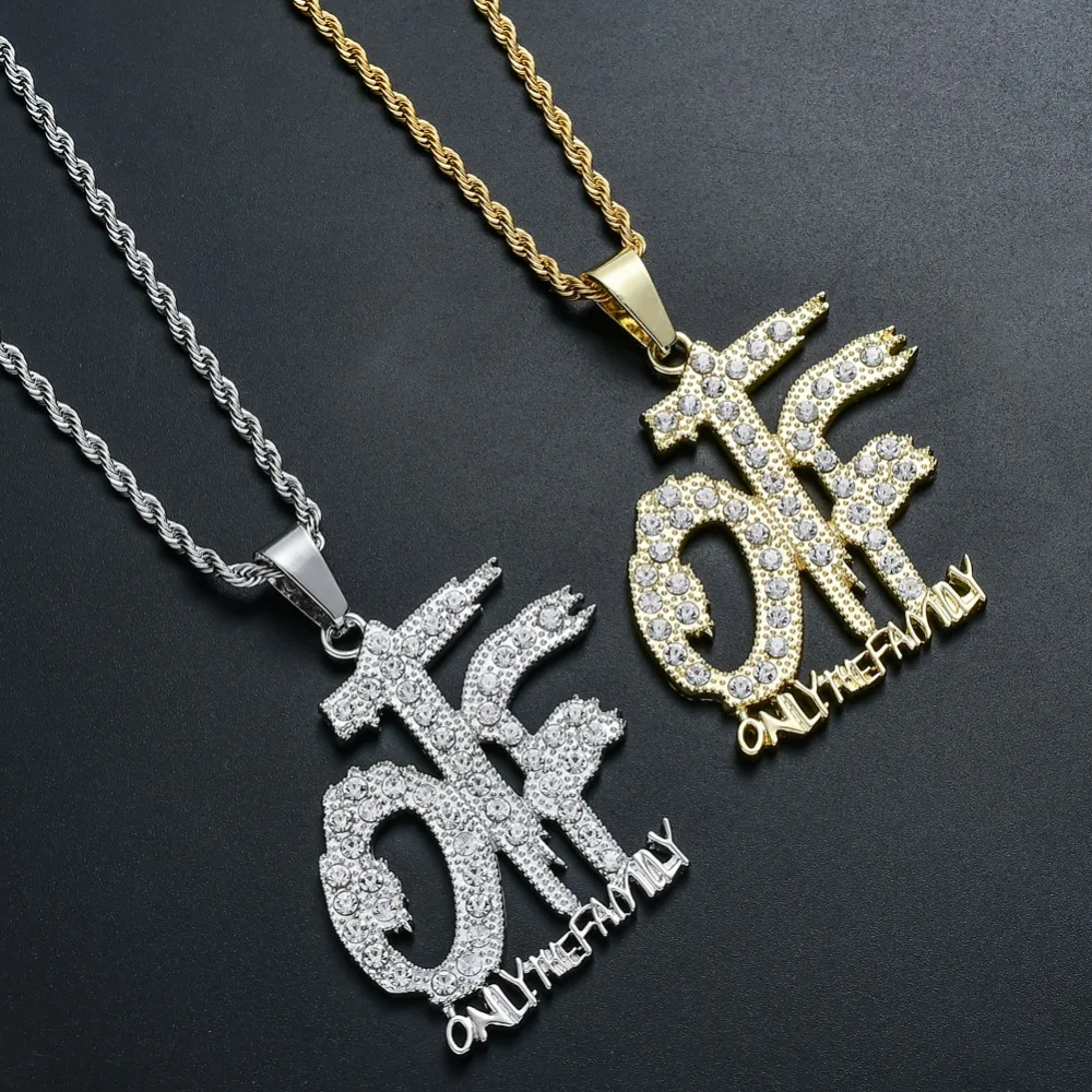 Новинка! ожерелье с подвеской OTF ONLY THE FAMLIY, модные ювелирные изделия в стиле хип-хоп, BLING, N339
