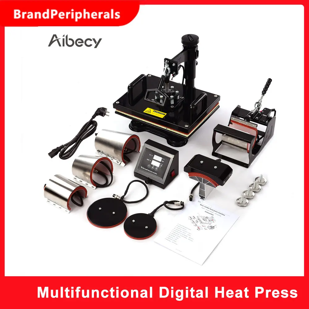Aibecy 8 в 1 Многофункциональный DIY комбинированный цифровой термопресс 12x15 дюймов