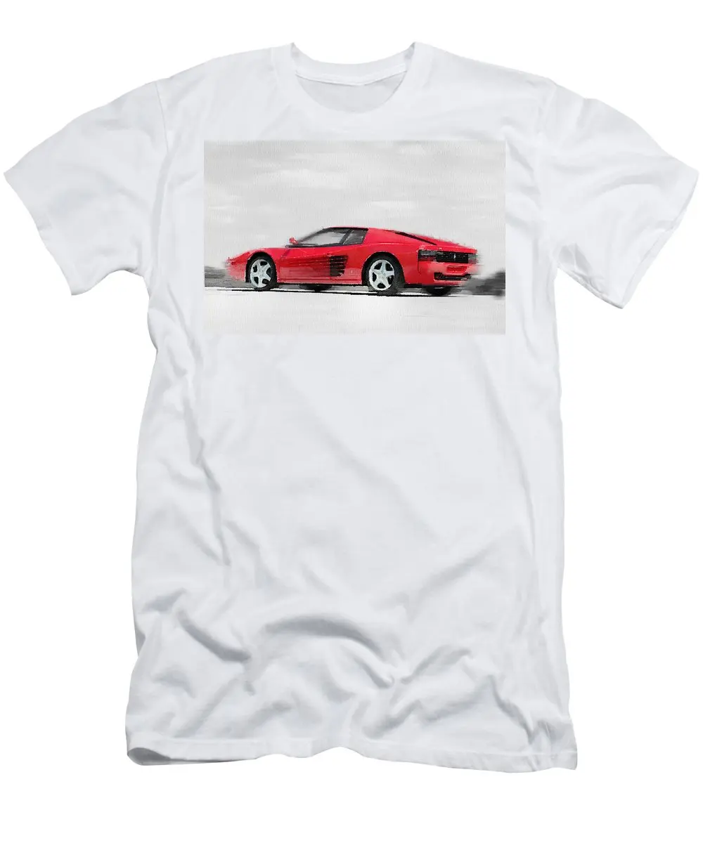 Ferrari 512 Tr Testarossa Акварельная Мужская футболка |