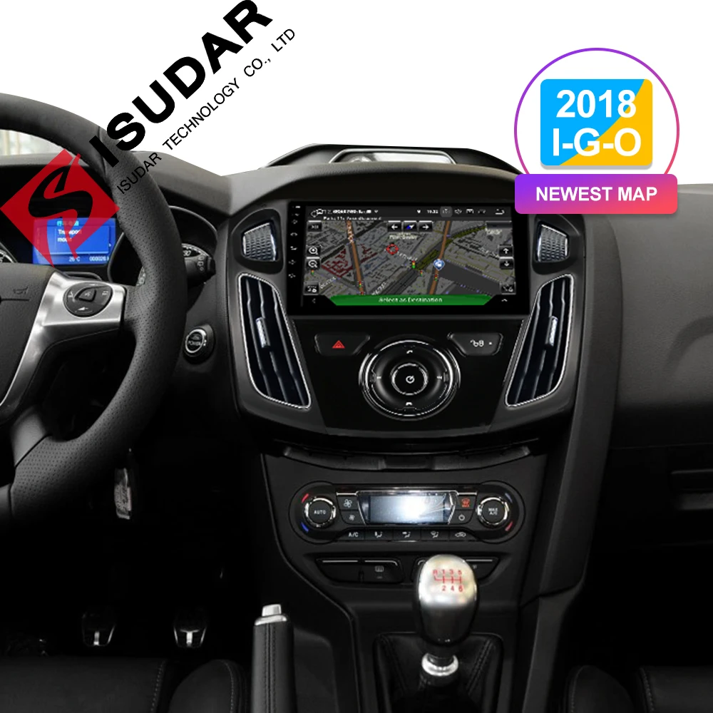 Isudar Автомобильный мультимедийный плеер 1 Din Android 9 DVD Automotivo для FORD/Focus 3 2012 2017 Wifi