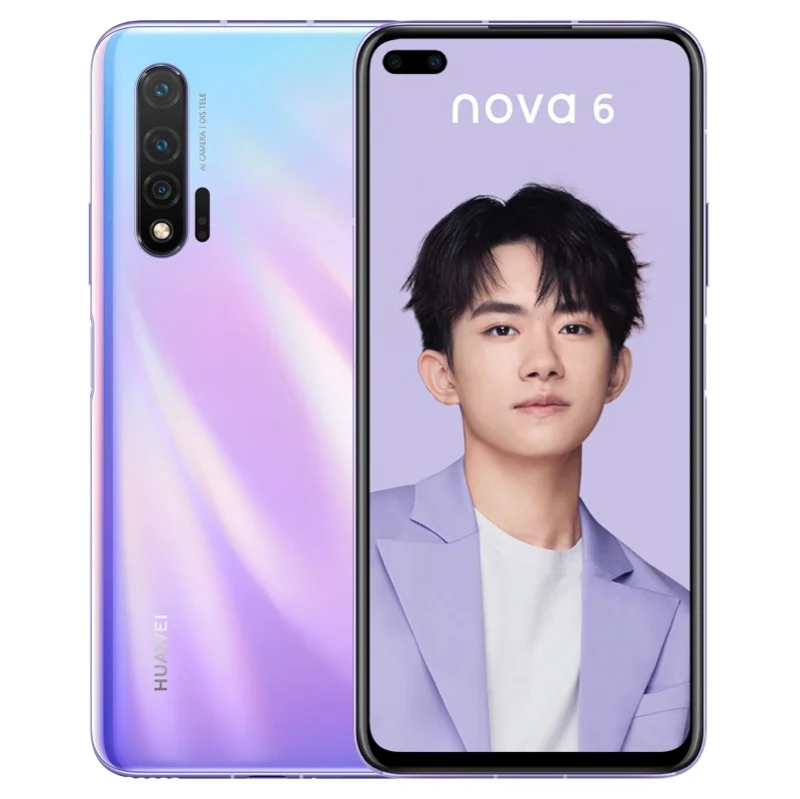 HuaWei Nova 6 4G LTE мобильный телефон Kirin 990 Android 10,0 6,5" ips 2400X1080 8 Гб ram 128B rom 40.0MP отпечаток пальца OTG - Цвет: 8gb 128gb twilight