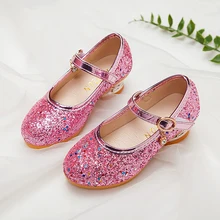 Детские сандалии узел кожаные туфли принцессы для девочки для детей блеск Свадебная вечеринка Цветок Детские высокий каблук