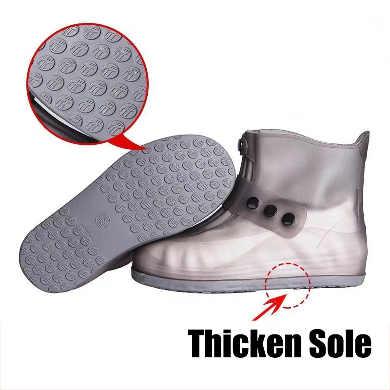 Thicken Shoe Protector Men Waterproof Shoe Covers Blue Overshoes Water Proof Boot Covers Galoshes Women Reusable Rain Cover