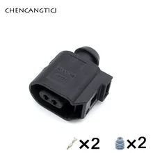 2 ensembles 2Pin Automatique Étanche Capteur de Vitesse ABS Prise 6E0973702 Câblage Harnais Connecteur de Câble 6E0 973 702 Pour VW Golf Passat B6 Polo