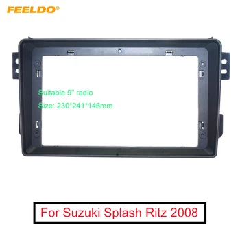

FEELDO Car Stereo 9" Big Screen Fascia Frame Adapter For Suzuki Splash Ritz 2Din Dash Audio Fitting Panel Frame Kit