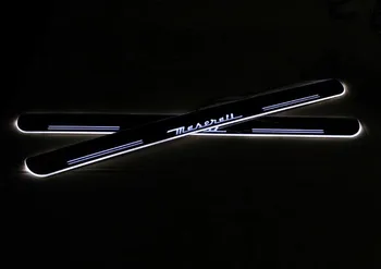 

Acrylic door sill plate strip with led decorative welcome light moving door scuff for Maserati quattroporte GT