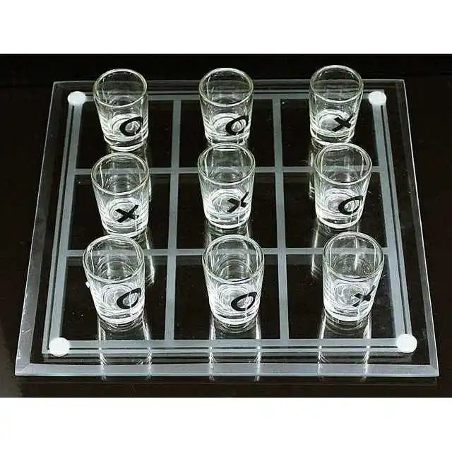 Рюмка Tic Tac Toe Shot Cupped XOX игра все стекло|Развивающие игрушки| |