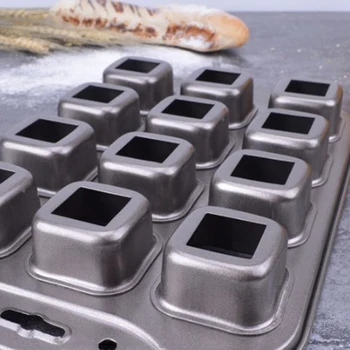 

Cake Cake Baking Pan Baking Tray Non-Stick Desserts Tin Pan 12 Cavities