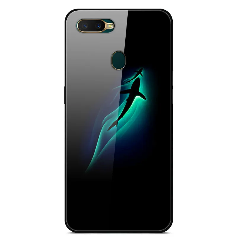 Для OPPO AX5s чехол 6,2 ''модный закаленное стекло твердая задняя крышка для OPPO A5s A 5S CPH1909 чехлы для телефонов силикон бампер Coque AX 5S - Цвет: 18