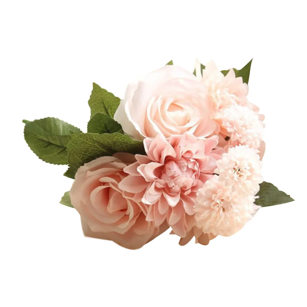 1 Bouquet Artificial Rose Silk Flower DIY Garden Party Home Wedding Holiday Decor