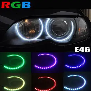 2X131MM 2X146MM Multi-Color RGB LED Angel Eye Halo Rings for BMW E39 E46 3 5 7 Series Headlight