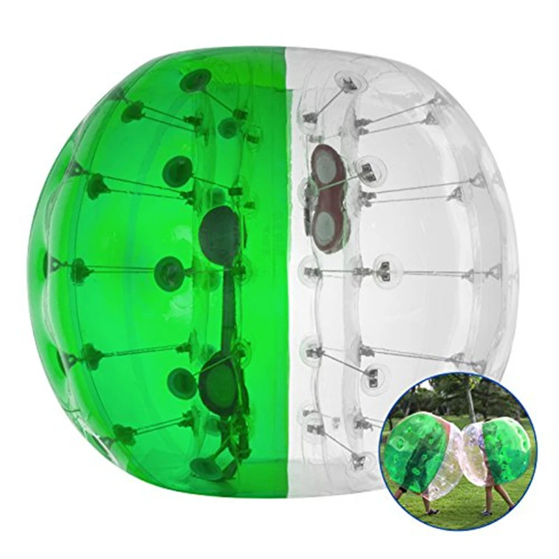 1.5m green clear 1,2 м/1,5 м/1,8 м надувной воздушный пузырь тела Футбольный Мяч Zorb надувная игрушка фитнес-команда спортивное игровое оборудование для взрослых детей - Цвет: 1.5m green clear