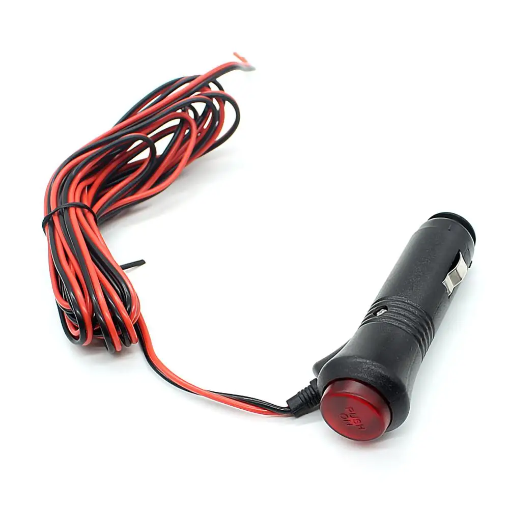 

3m car cigarette lighter power male socket/plug/connector LED switch 12V 24V