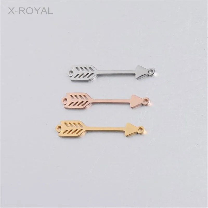 

X-ROYAL 10Pcs/lot Geometric Feather Arrow Double Hole Connectors DIY Jewelry Making Findings Bracelet Necklace Charm Connectors