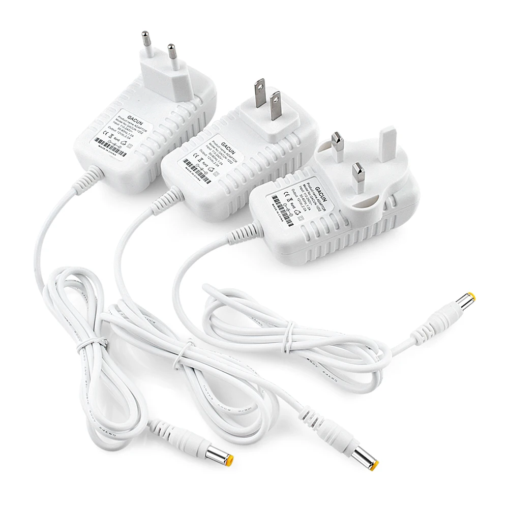 

AC DC 12V 2A Power Supply Adapter US EU UK Plug Lights Universal Power Adapter Charger adapter Transformer for LED light strips