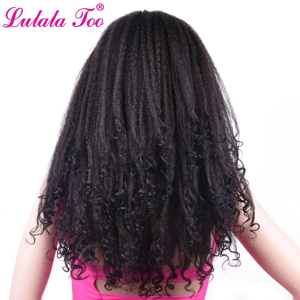 22 дюймов длинный кудрявый прямой парик синтетический парик для женщин пушистые волосы Омбре BrownNatural черный термостойкий парик Африканский