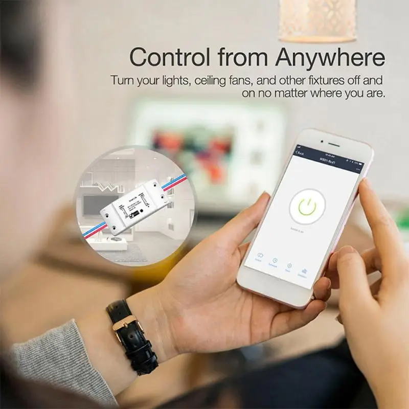 

2200W 90-250V AC Remote Control Switch Module New and High Quality Creative WIFI Wireless APP Smart Switch 88x39x23mm
