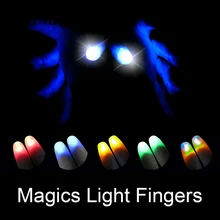 1 пара креативные Волшебные люминесцентные игрушки Светящиеся Пальцы наконечники с светодиодный красный Волшебный палец свет Иллюзия мягкий палец волшебные игрушки