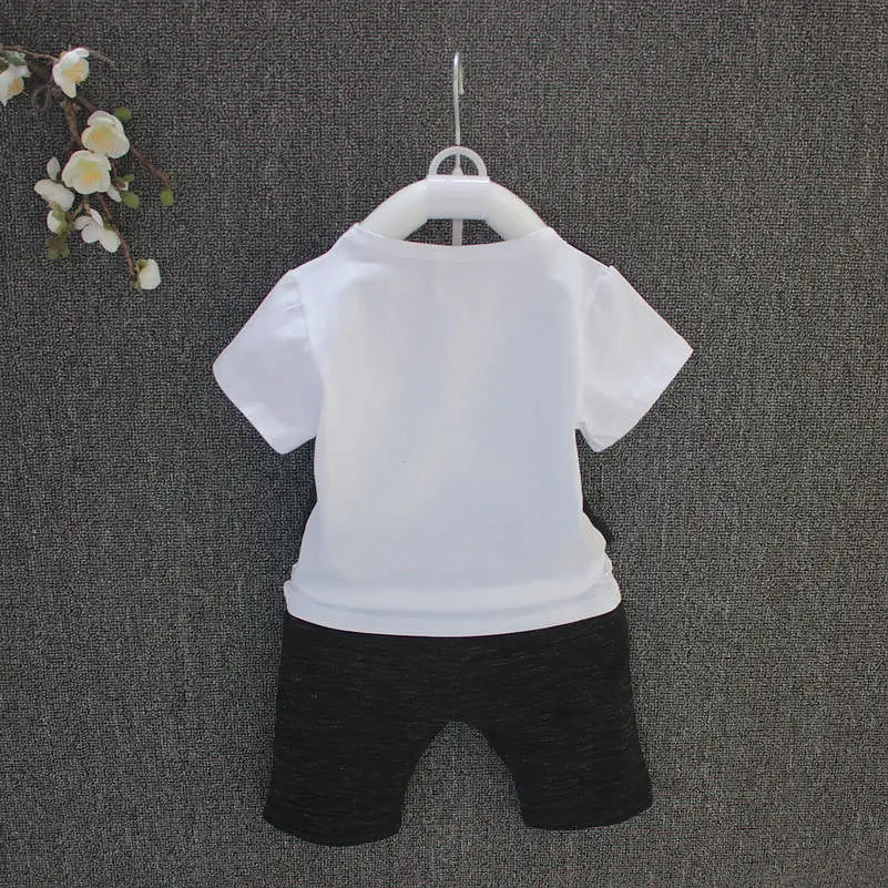VIMIKID/ новые летние комплекты для маленьких мальчиков модные комплекты джентльмена из двух предметов с короткими рукавами и круглым вырезом комплект детской одежды из 2 предметов комплекты для детей