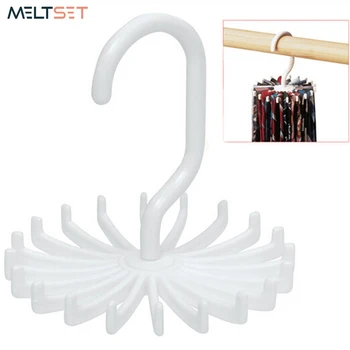 

Hanging Tie Holder 20 Hooks Neck Ties Organizer 360 Degree Rotating Tie Rack Hanger for Necktie Belt Silk Scarf Closet Organizer