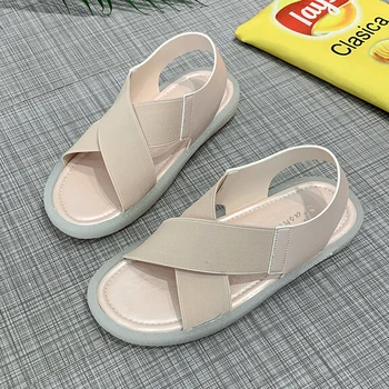 

summer women sandals fashion korean trend ladies breathable moccasins designer elegant girl jolly shoes beach flats for woman