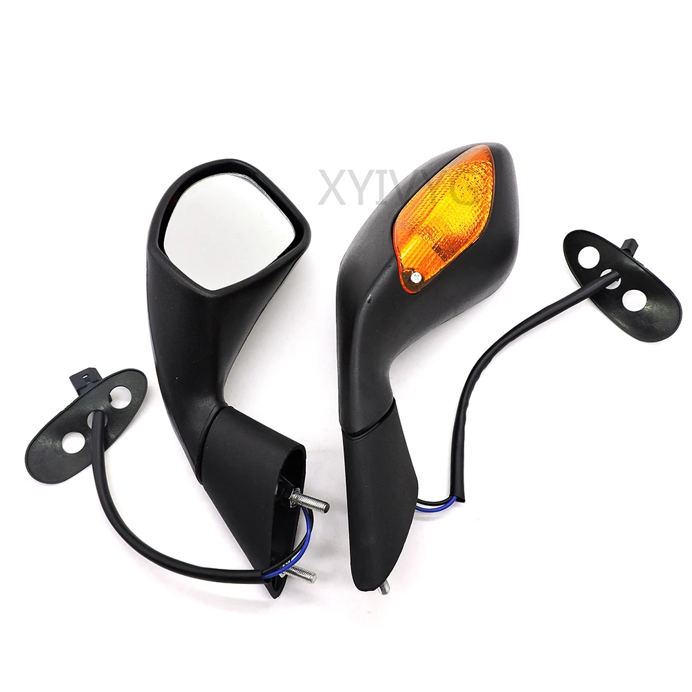 

Convex Wide-angle Motor Rear View With Light Mirror Motorbike Silver Black Off-Road Plastic Mirror For Aprilia RSV4 1000 2010