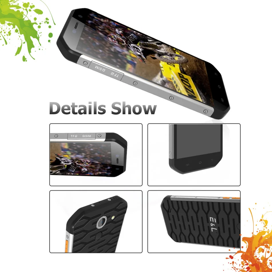E& L S60 IP68 водонепроницаемый мобильный телефон с отпечатком пальца 5,5 дюймов FHD Android 7,0 3 ГБ+ 64 Гб 13 МП 3000 мАч 4G LTE смартфон
