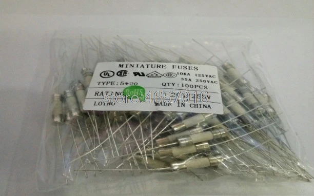5*20 5x20 мм 0.5A 1A 2A 3A 5A 6.3A 8A 10A 12A 15A 20A 25A 30A 250 В свинцовый провод керамический
