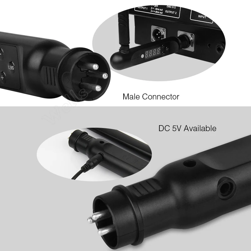 2.4G wireless ISM signal connect controller 3pin XLR transmitter DMX512 Receiver adapter for Disco LED Stage PAR Effect Lights