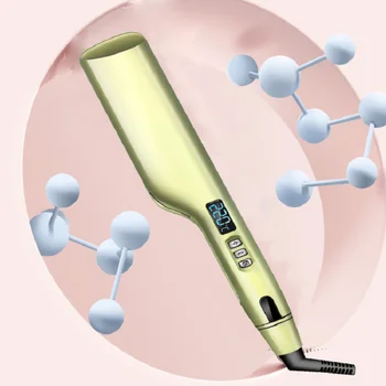 

1Pc Anion Curler Three Tube Egg Roll Head Curler Water Ripple Large Coil Electric Splint EU Plug(Champagne Gold)