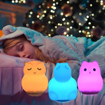 

Silicone Bird Hippo Owl Unicorn Music Lamp Wireless Bluetooth Speaker USB Rechargeable RGB LED Night Light Bedroom Bedside Lamp