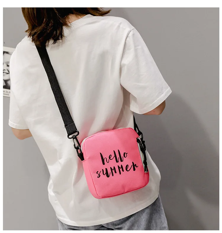 Summer New Style Canvas Bag Women's Versatile Single-shoulder Crossbody Bag Sesame Street Phone Bag Customizable Logo